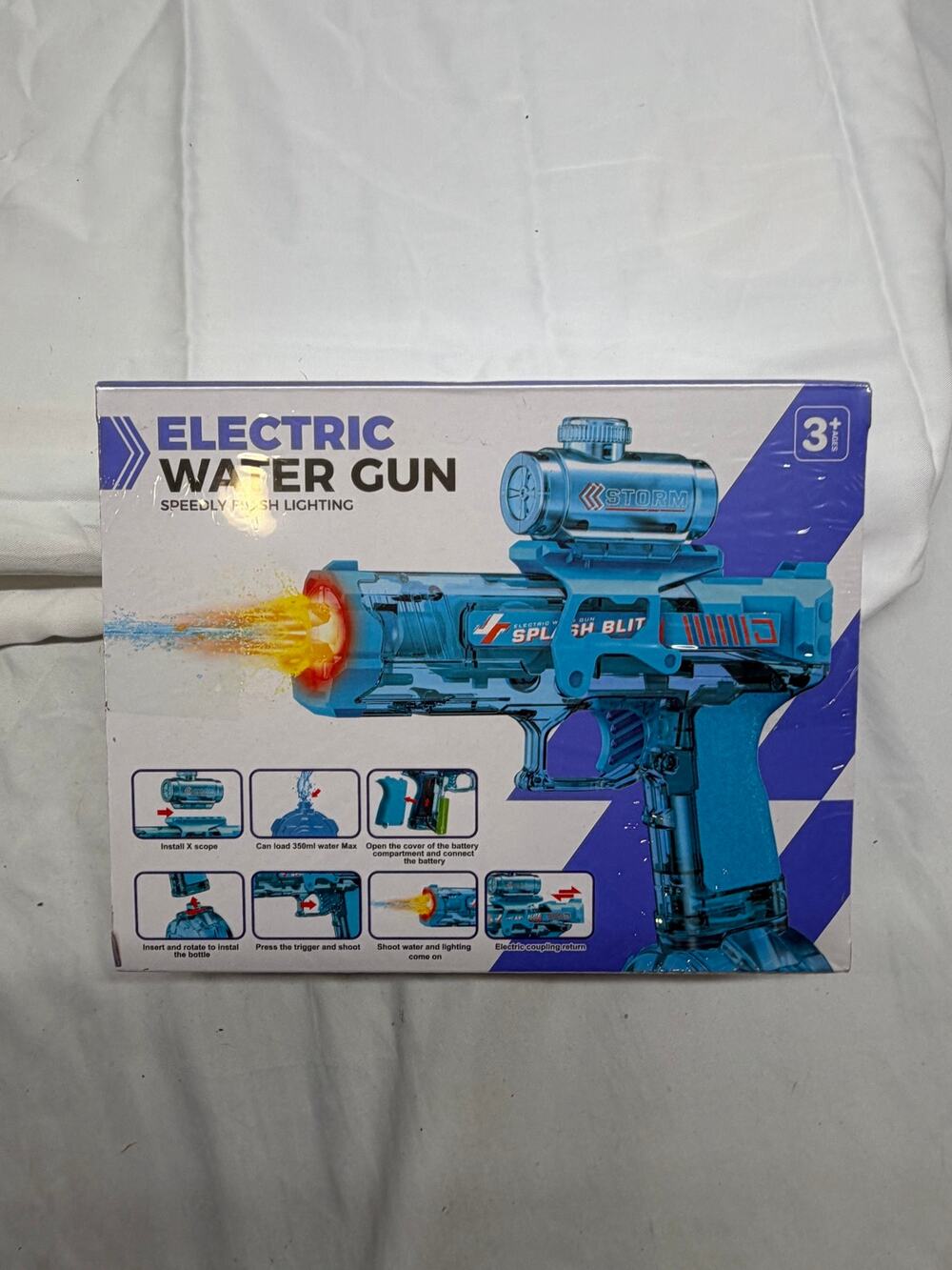 Electric Water Gun - Blue - Automatic Rechargeable Water Blaster